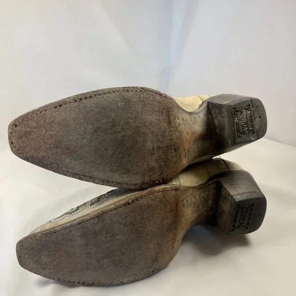 WOMEN'S WHITE GLITTERED INLAY AND CRYSTALS SNIP COWBOY BOOT 9M - Picture 12 of 16